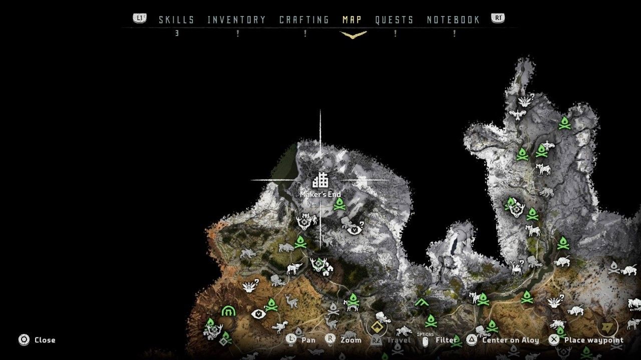 horizon zero dawn map green icon color