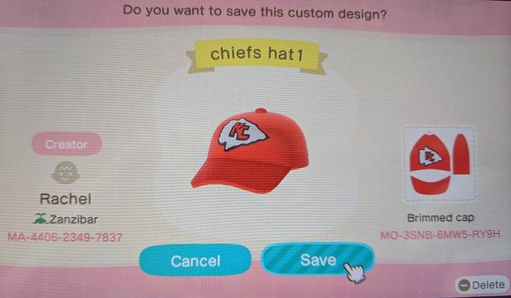 Animal Crossing New Horizons Codes For Sports Team Caps