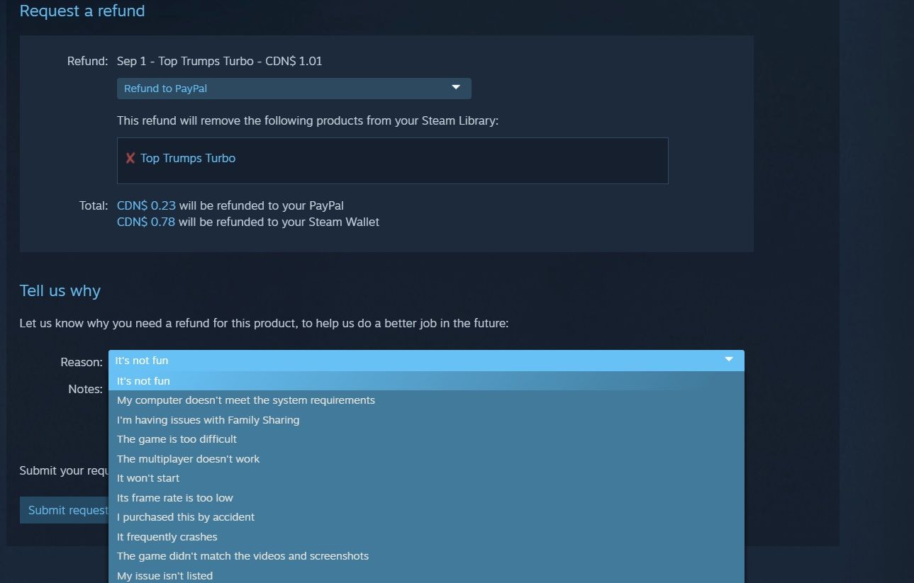 steam help refund