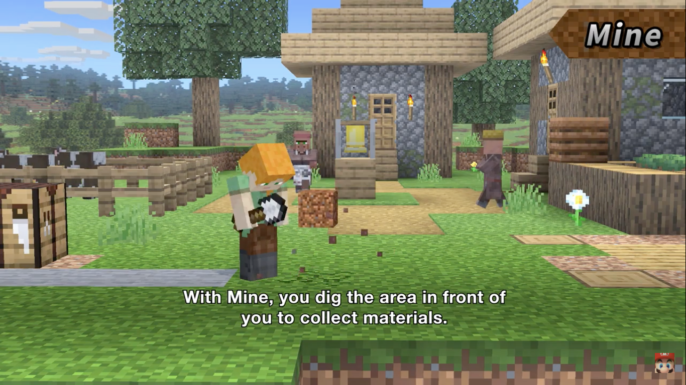 minecraft steve smash moveset