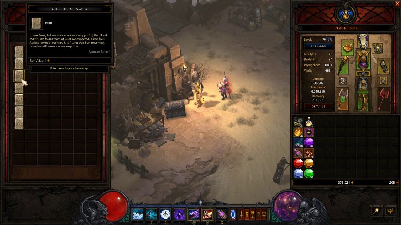 where to use cultist pages diablo 3