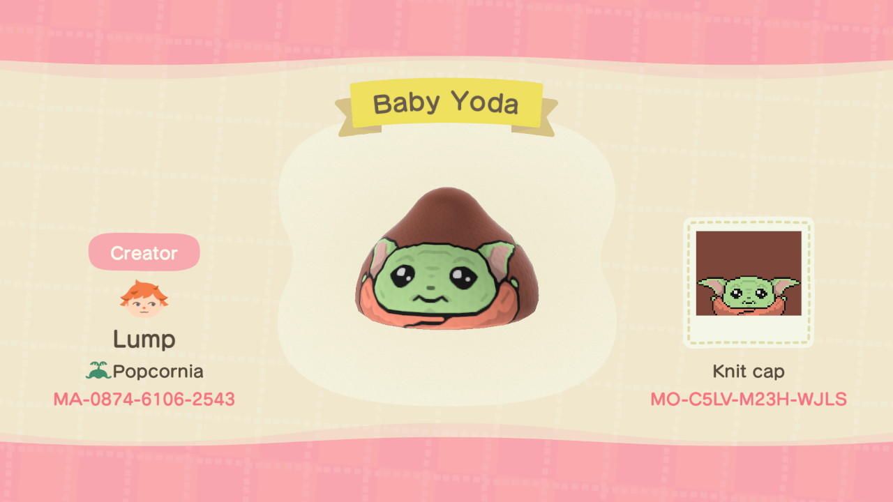 Animal Crossing: New Horizons Codes For Baby Yoda Designs - Game