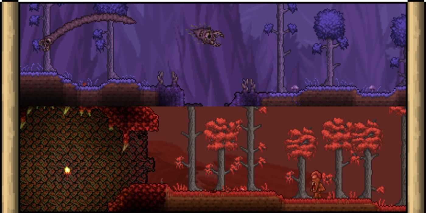 terraria making a crimson desert biome